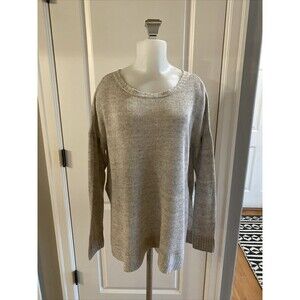 Eileen Fisher Organic Linen‎ Oatmeal Beige Lightweight Pullover Sweater -Size PL